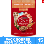 Purina One Pouch Perros Adultos y Cachorros Sabor Pollo 85gr PACK 15 Unidades