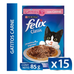 Felix Classic Gatitos Con Carne 85g  x15 und