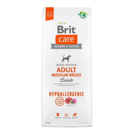 Brit Care Hypoallergenic Adult para perro adulto de raza mediana sabor cordero en bolsa de 12kg