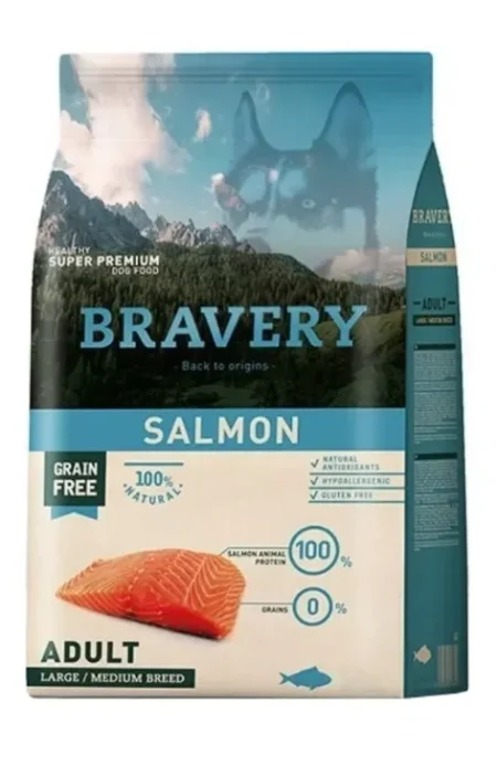 Bravery Salmón Perro Adulto Razas Medianas y Grandes 4 Kg