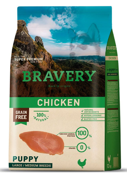 Bravery Chicken Puppy Large/Medium Breeds 4 Kg